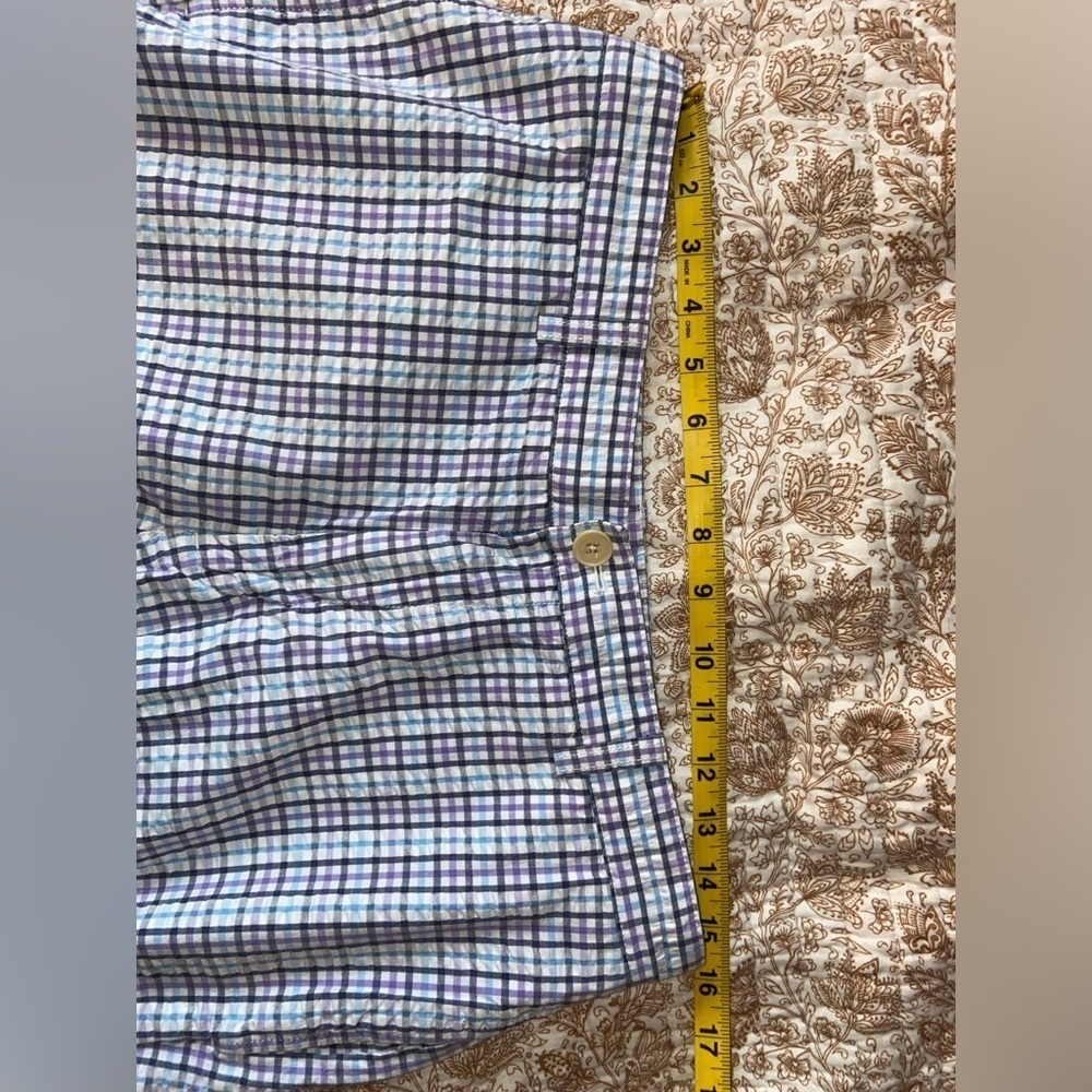 Vineyard Vines Men's 33 Plaid Shorts - Blue and Purple - Picture 6 of 7